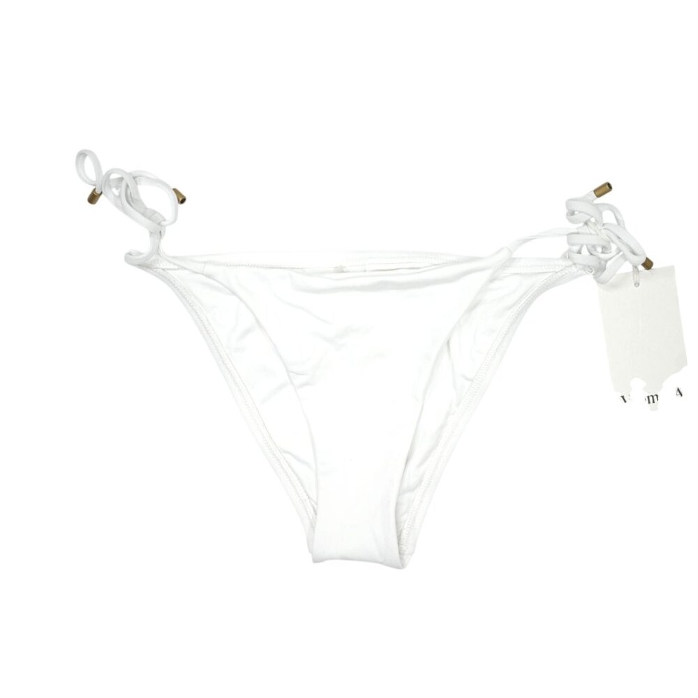 Vitamin A Elle Side Tie Bikini Bottoms in White EcoLux
